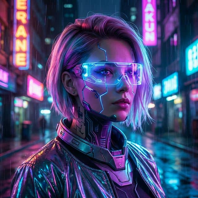 Retrato cyberpunk generado con Nano Banana Pro a 4K en menos de 5 segundos